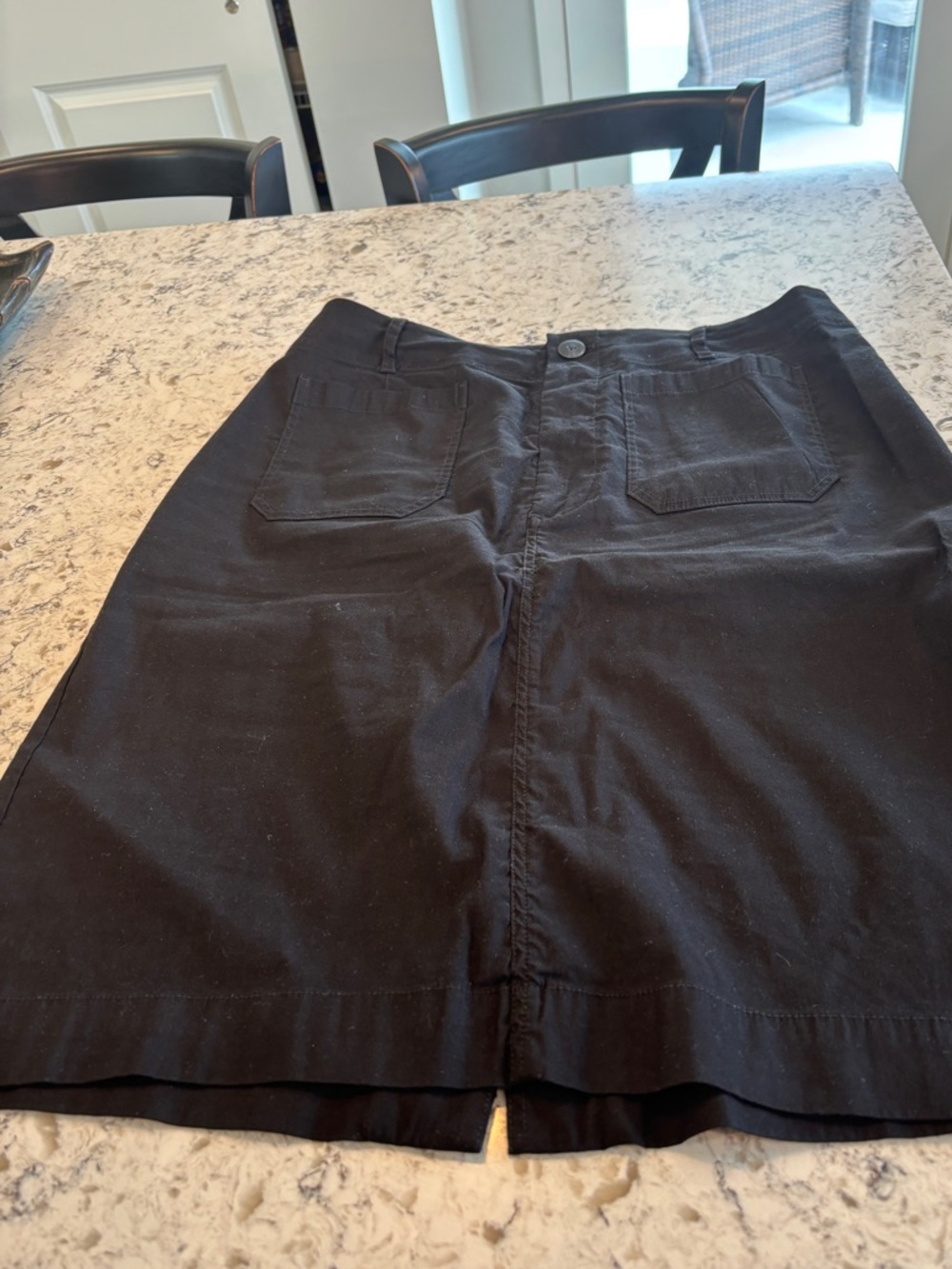 Anthropologie Maeve Black A-Line Skirt with Front Patch Pockets XL